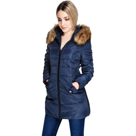 Down Coat With Fur Hood With 90% Down Parka Puffer Jacket - Picture 4 of 7